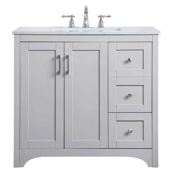 Elegant Decor 36 Inch Single Bathroom Vanity In Grey VF17036GR